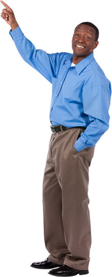 Anthony pointing up
